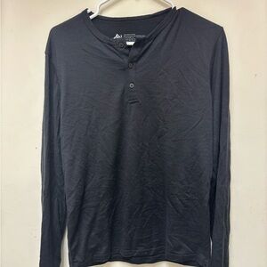 Woolly Men’s Black Henley Shirt size Small